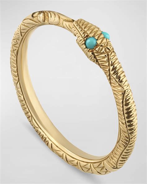 ouroboros ring in gold gucci|Gucci turquoise ring.